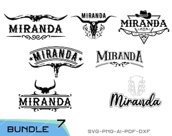 Miranda Bundle plik svg do pobrania dla Cricut, cięcia laserowego i drukowania, użytku komercyjnego