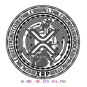 XRP Ripple Krypto svg Download für Cricut, Laserschnitt, Silhouette, Glühschmieden und Print
