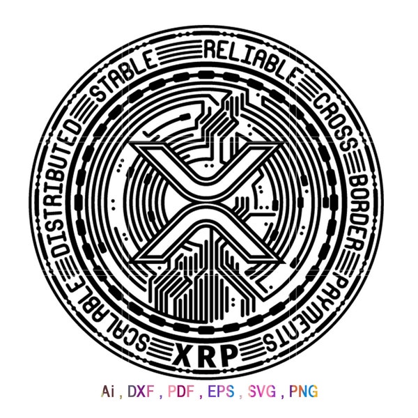 XRP Ripple Crypto svg download for Cricut, Laser cut, Silhouette, Glow forge and Print