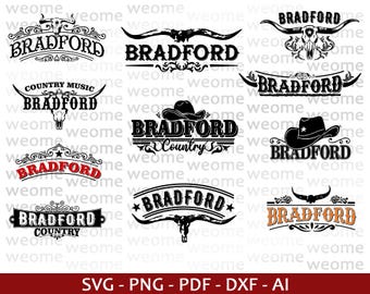 Bradford Bundle svg download file for Cricut, Laser cut and Print, Commercial use