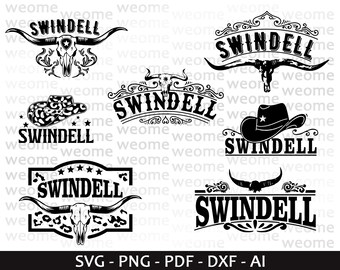 Swindell Bundle svg download file for Cricut, Laser cut and Print, Commercial use