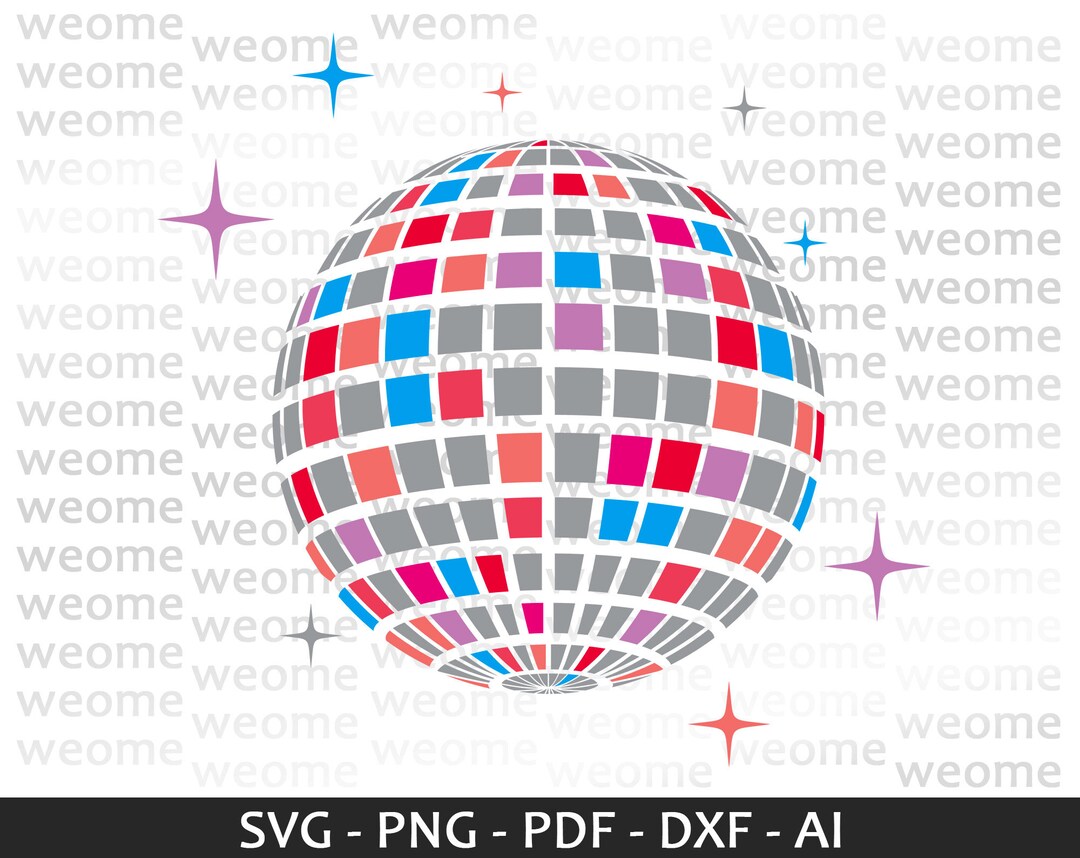 Mirror Ball Svg Download File for Cricut Laser Cut and Print Etsy