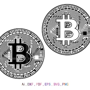 Bitcoin - svg download file for Cricut, Laser cut and Print, Commercial use
