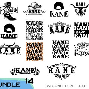 Kane Bundle svg download file for Cricut, Laser cut and Print, Commercial use