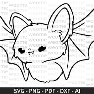 Fichier de téléchargement svg petite chauve-souris pour Cricut, découpe laser et impression, usage Commercial