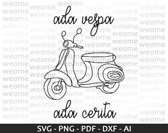 Skuter Vespa SVG, Cricut, plik wycinany laserowo (pobranie cyfrowe)