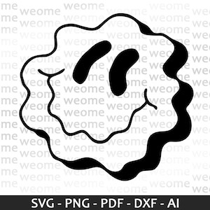 Melted laughing emoji svg download file for Cricut, Laser cut and Print, Commercial use