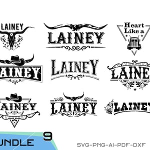 Lainey Bundle svg download file for Cricut, Laser cut and Print, Commercial use