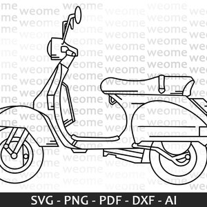 Vespa scooter svg download file for Cricut, Laser cut and Print, Commercial use
