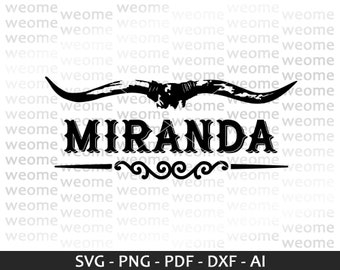 Miranda svg download file for Cricut, Laser cut and Print, Commercial use