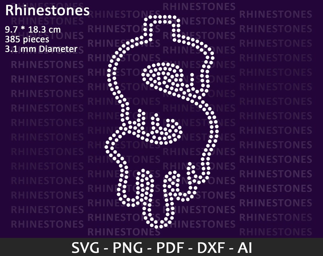 Money Rhinestones Template - Etsy