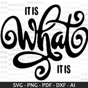 it is what it is svg download file for Cricut, Laser cut and Print, Commercial use