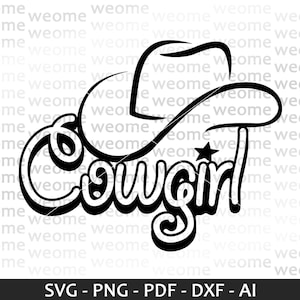 Cowgirl svg download file for Cricut, Laser cut and Print, Commercial use