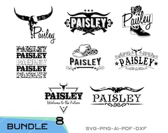 Paisley Bundle svg download file for Cricut, Laser cut and Print, Commercial use