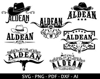 Aldean Bundle svg download file for Cricut, Laser cut and Print, Commercial use