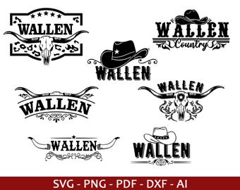 Wallen Bundle svg download file for Cricut, Laser cut and Print, Commercial use