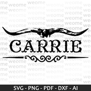 Carrie svg download file for Cricut, Laser cut and Print, Commercial use