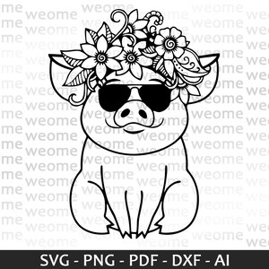 Gentleman Schwein svg Download-Datei für Cricut, Laser-Schnitt und Druck, kommerzielle Nutzung