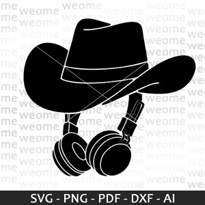 Fichier de téléchargement svg Cowboy casque pour Cricut, découpe laser et impression, usage Commercial