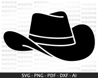 Cowboy Hat svg download file for Cricut, Laser cut and Print, Commercial use