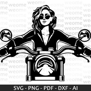 File di download in formato SVG per ragazza ciclista per Cricut, taglio laser e stampa, uso commerciale