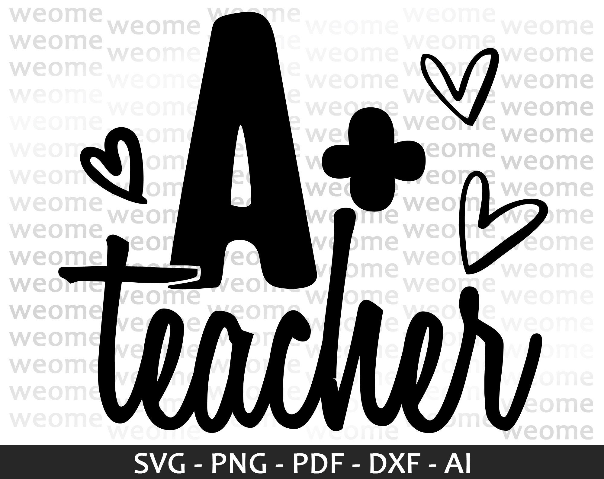 A+ Teacher Svg Download File for Cricut, Laser Cut and Print ...