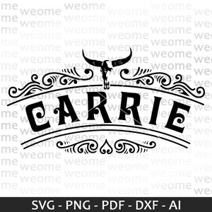 Carrie svg download file for Cricut, Laser cut and Print, Commercial use