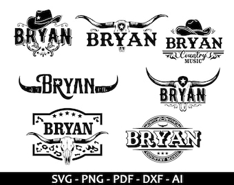 Bryan Bundle svg download file for Cricut, Laser cut and Print, Commercial use