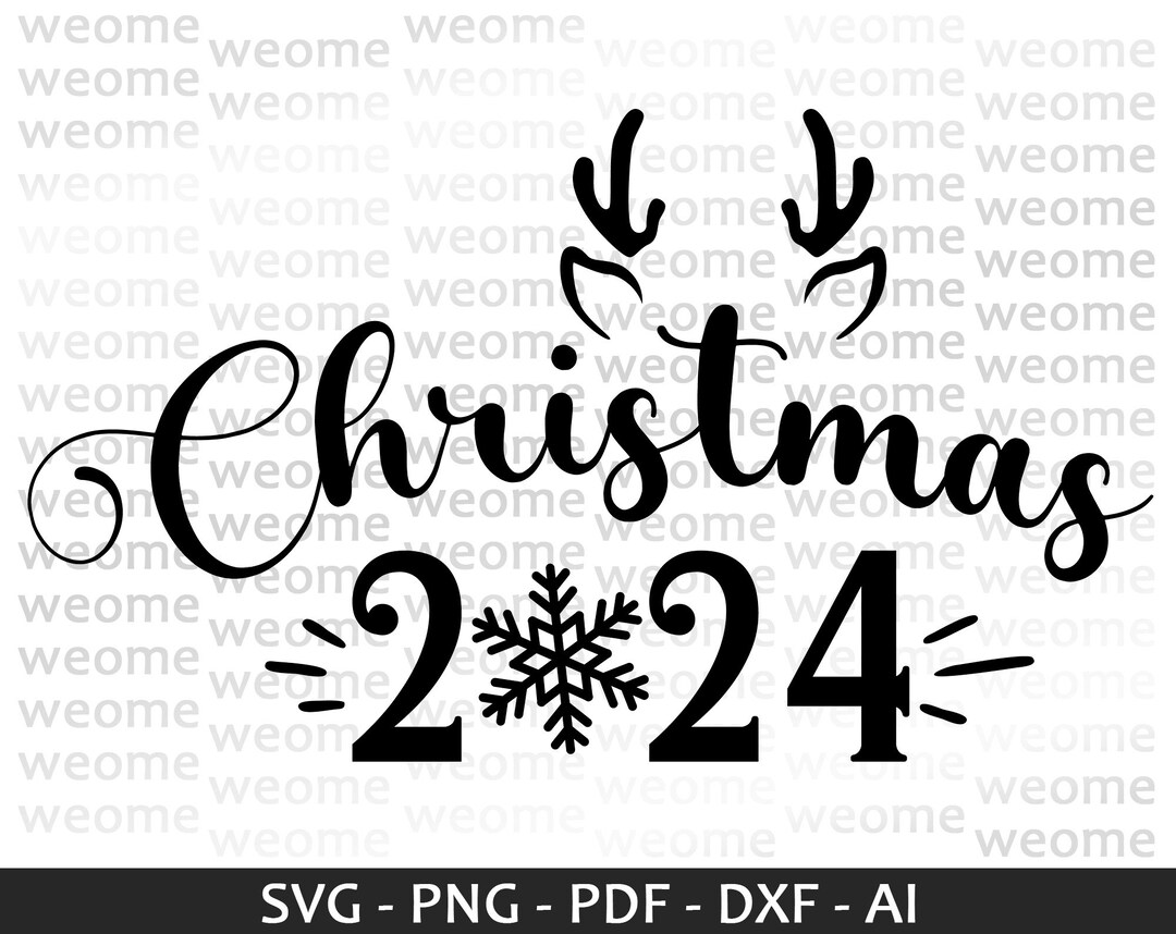 Merry Christmas 2024 Svg Download File for Cricut, Laser Cut and Print