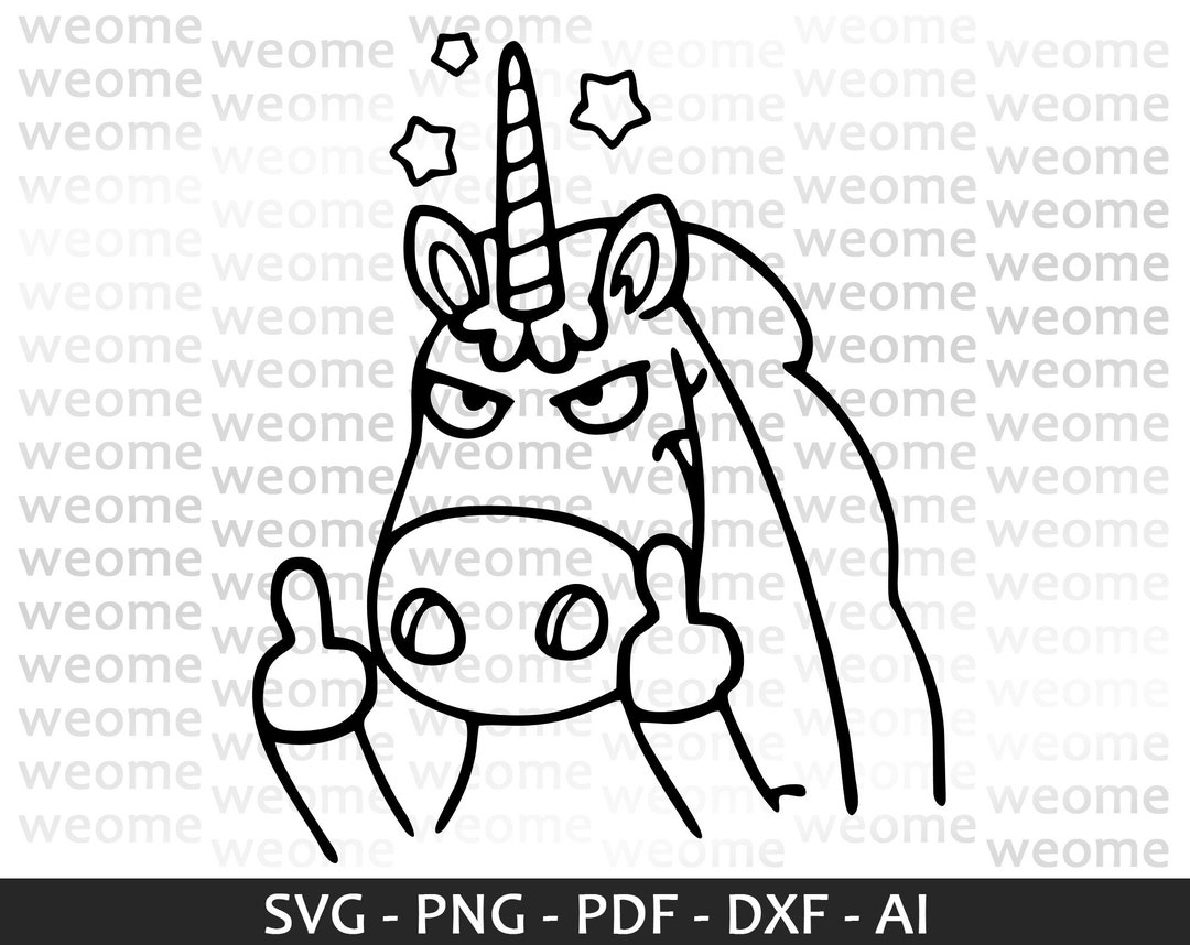 Angry Unicorn Svg Download File for Cricut, Laser Cut and Print