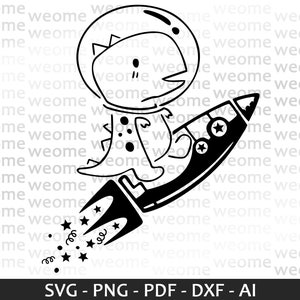 Scarica il file SVG "Astronauta Dinosauro" per Cricut, taglio laser e stampa, uso commerciale