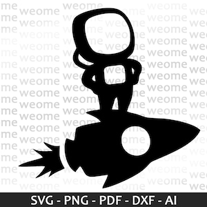 Astronauta su Rocket file di download in formato SVG per Cricut, taglio laser e stampa, uso commerciale
