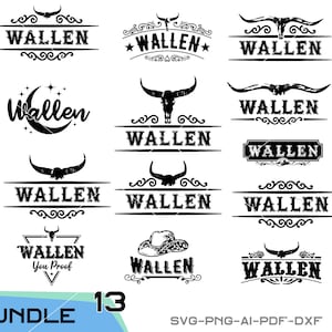 Wallen Bundle SVG-Download-Datei für Cricut, Laserschnitt und Druck, kommerzielle Nutzung