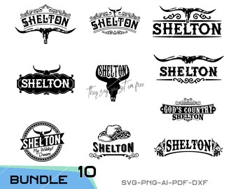 Plik do pobrania Shelton Bundle svg do Cricut, cięcia laserowego i drukowania, użytku komercyjnego