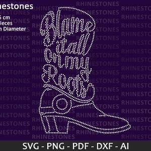 Rhinestones Template Cowboy Boots