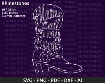 Rhinestones Template Cowboy Boots