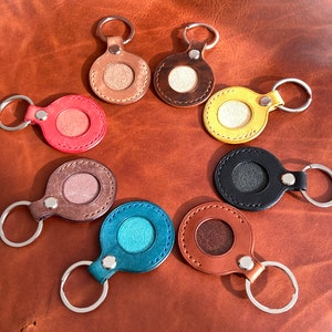AirTag Keychain Personalized AirTag Holder AirTag Keyring Customized Airtag Keychain Leather Loop Handmade bag charm Air Tag Key Cove