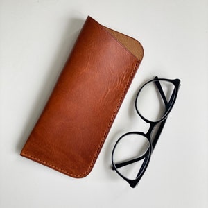 Sunglasses case leather glasses case eyeglasses case glasses case glasses pouch custom soft eyeglasses case Reading glasses case Caramel IL Ponte