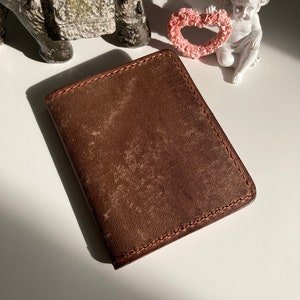 small wallet men leather card holder handmade leather wallet vertical wallet leather card case mens bifold wallet cute wallet image 5