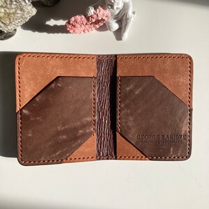 small wallet men leather card holder handmade leather wallet vertical wallet leather card case mens bifold wallet cute wallet image 3