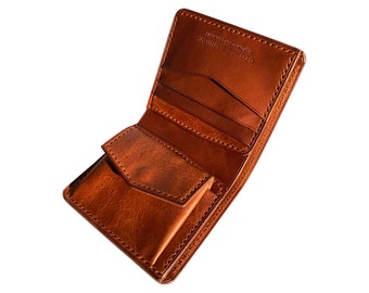 Handmade Italian Leather Bifold Wallet with Coin Pocket