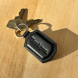 Personalized Leather Keychain: Italian Vegetable Tanned Leather Key Fob