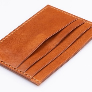 Porta carte in pelle marrone - Porta carte di credito - Porta carte minimalista - Porta carte piccolo da uomo Porta carte sottile Porta carte in pelle