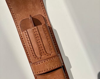 Italienische Leder stifttasche – Handgemachter Doppelter Stifthalter