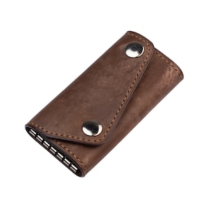 Titular de llavero minimalista Caso de llave personalizado Organizador de llaves Cubierta Llavero Llavero monogramado Soporte hecho a mano Caja de llave marrón Regalo de bolsa de cuero.