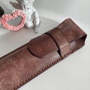 Leather Pen Case Single Pen Holder Pen Sleeve Leather Pen Pouch Gift for Teacher Hand Stitched Fountain Pen case Luxury Pencil Cover