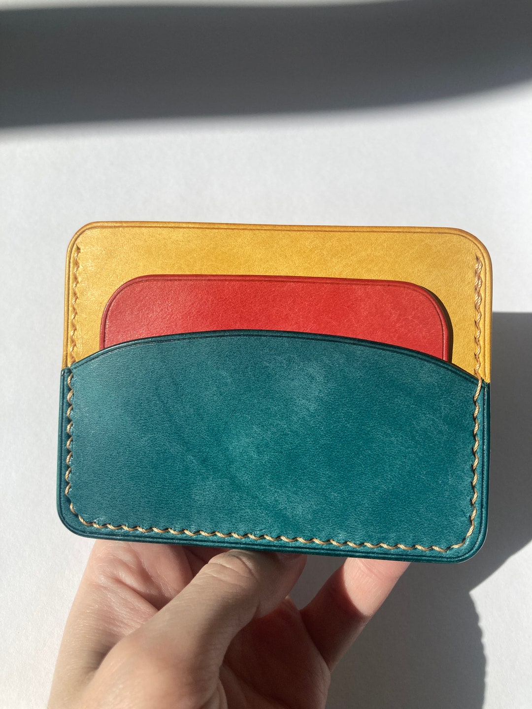 Garnet leather Card Holder