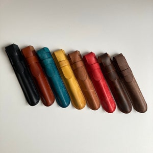 Astuccio in pelle portapenne singolo portapenne Astuccio in pelle regalo per insegnante Astuccio per penna stilografica cucito a mano Copripenna di lusso