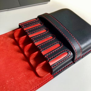 Personalisierte Leder-Stifthalter für 6 Stifte, Leder-Füllfederhalter-Etui, Firmengeschenke, Geschenke für Papa