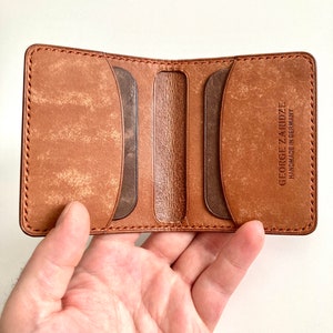 Kleines Leder Portemonnaie Leder Kreditkartenhalter Pflanzlich gegerbtes Leder Leder Geschenk Schlankes Portemonnaie Geschenk für Freund Karte Portemonnaie